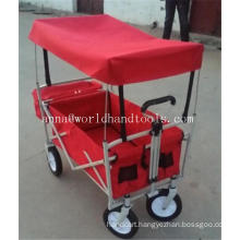 Sports Red Folding Wagon Polyester Fabric Steel Frame